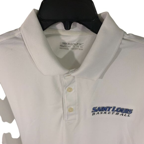 Nike Golf Dri-Fit Saint Louis Basketball Polo Shirt XXL White - Picture 4 of 7
